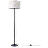 Paco Home Stehlampe Leselampe Wohnzimmer Deko Büro Dreibein Lampenschirm Rund Stoff Stehleuchte Lampe Blumen Muster Jungle E27