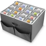 Azyvum Schuhorganisator für Schrank, Passt 16 Paar Schuhe, Große Schuhbox-Aufbewahrungsbehälter, Durchsichtige faltbare Schuhboxen mit Taschen, Platzsparender Schuhhalter/Verstärkte Griffe