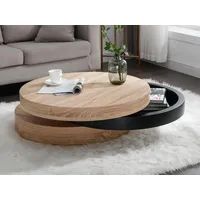 Vente-unique Couchtisch rund - drehbar - 1 Ablagefach -