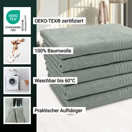 ZOLLNER Duschtuchset 70 x 140 cm grau 5-tlg.