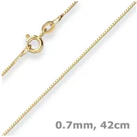 Schmuck Krone Goldkette 0,7mm Veneziakette aus 585 Gelbgold 42cm mit Zwischenöse, Gold 585 goldfarben