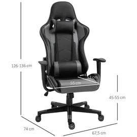 Vinsetto Ergonomischer Bürostuhl Kunstleder Schwarz