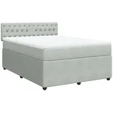 vidaXL Boxspringbett 140 x 200 cm Hellgrau