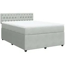 vidaXL Boxspringbett 140 x 200 cm Hellgrau