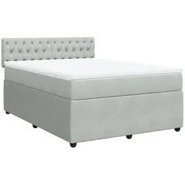 vidaXL Boxspringbett 140 x 200 cm Hellgrau