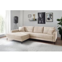 Trends by HG Ecksofa Summer L-Form, in Cord-Stoff mit Metallfuß