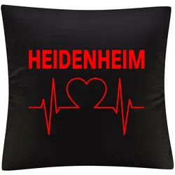 multifanshop Kissenbezug - Heidenheim - Herzschlag - Druck rot - Kissen