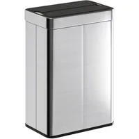 Sensor-mülleimer, 55 L Kapazität, Schmetterlingsdeckel, Öffnet Automatisch, Edelstahl, Silberfarben