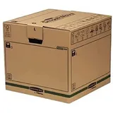 BANKERS BOX SmoothMove Heavy Duty Umzugskarton aus doppelt verstärkter Wellpappe mit Tragegriffen, schneller FastFold Aufbau ohne Klebeband, 85 Liter, 40.5 x 45.5 x 45.5 cm, 5 Stück