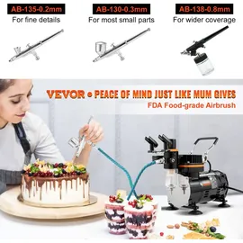 Vevor Airbrush Luftkompressor Gravity, Lackierpistole für Werbeillustrationen, Bodypainting, Modellbau, Nail Design