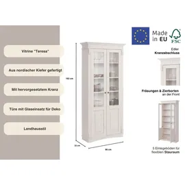OTTO home Glasvitrine Teresa 90 x 32 x 193 cm Weiß