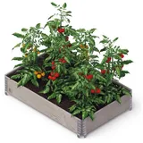 Noor upyardTM Hochbeet Palettenrahmen Wandstärke 15 mm 120 x 80 cm Grau