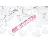 Partydeco Konfetti- Kanone "Weiße Herzen" Party- Kanone 40 cm Standesamt Hochzeit