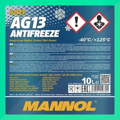 Mannol 2x 10 L Antifreeze AG13 (-40) Hightec Kühlerfrostschutzmittel [Hersteller-Nr. MN4013-10]