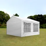 TOOLPORT FLEX 4x5m Partyzelt Pavillon 4x5 m in weiß PE Plane 350 N Wasserdicht UV Schutz Festzelt Gartenzelt