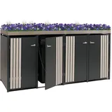 MCW Mülltonnenverkleidung O67 125 x 260 x 84 cm anthrazit/beige
