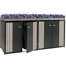MCW Mülltonnenverkleidung O67 125 x 260 x 84 cm anthrazit/beige