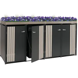 MCW Mülltonnenverkleidung O67 125 x 260 x 84 cm anthrazit/beige