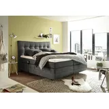 Prinz Malibu Boxspringbett 180x200cm Anthrazit inkl. Motor, Schwarz, 180 x 200 cm,