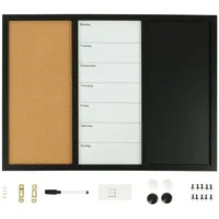 Relaxdays Kombitafel 3in1, mit Zubehör, magnetisches Memoboard, mehrfarbig