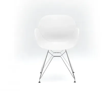 Niehoff Sushi Schalensessel Gestell verchromt, Sitzschale white