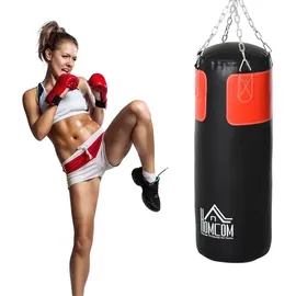 Homcom Boxsack mit Boxhandschuhen schwarz, BxHxL: 30 x 120 x 30 cm