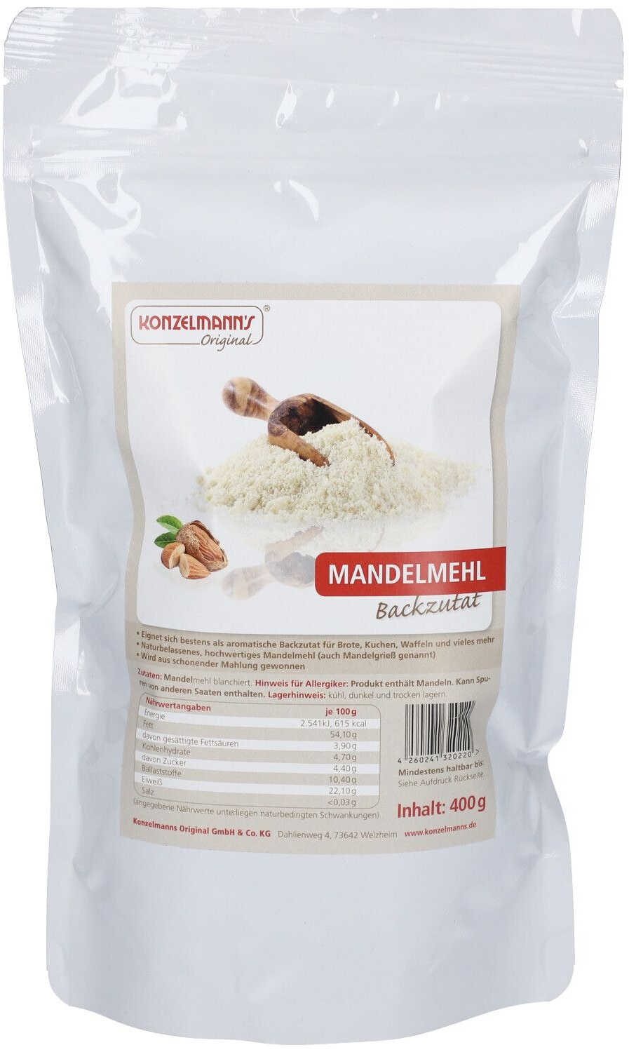 KonzelMänners Original Mandelmehl Pulver 400 g 400 g Pulver