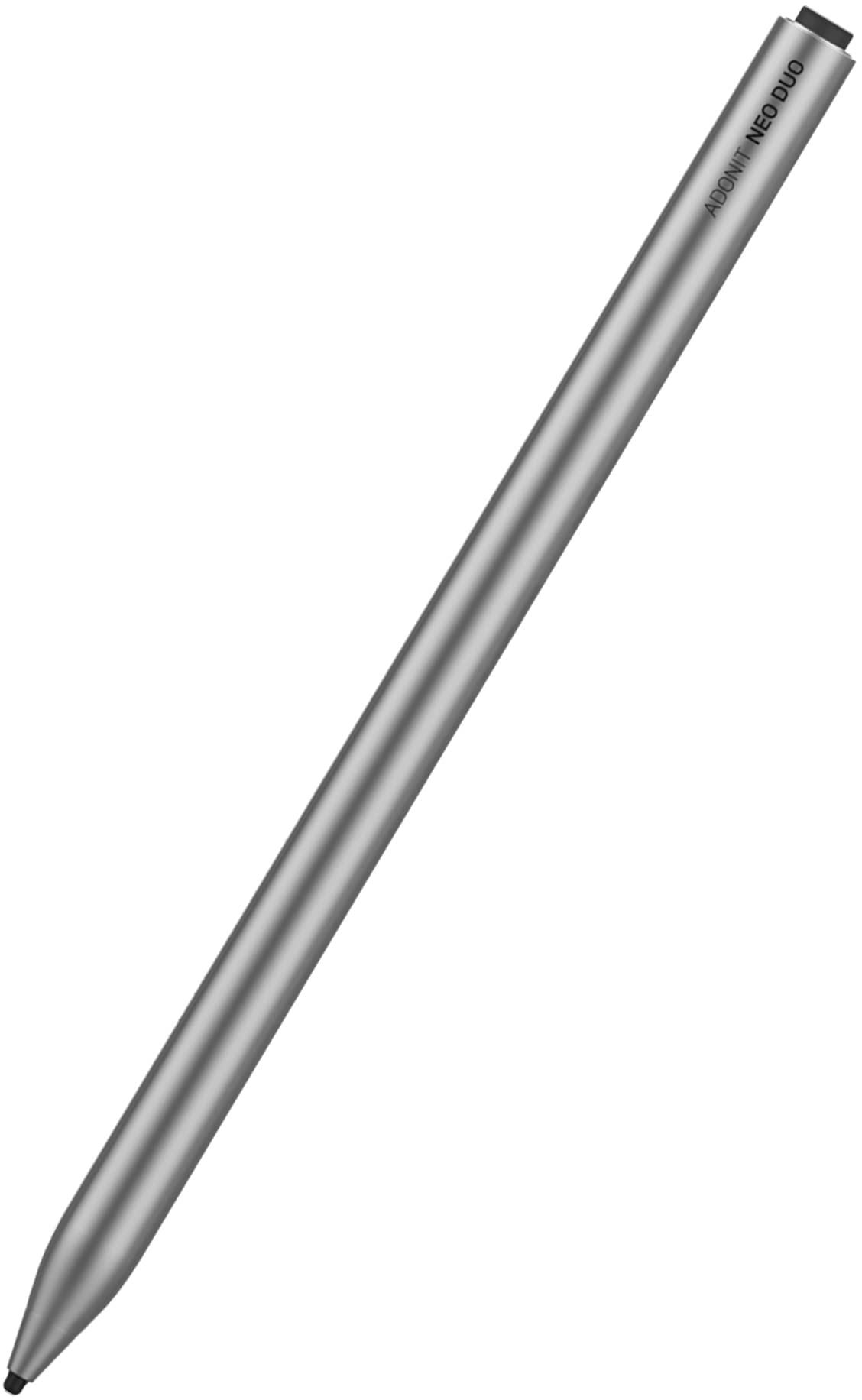 adonit Neo Duo Stylus Apple iPhone/iPad Eingabestift mit magnetischer Befestigung [Extra Lange Akkulaufzeit, Austauschbare dünne Spitze, Kein Bluetooth erforderlich] matt Silber, 847663024079