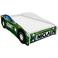 ACMA Kinderbett Autobett Auto Junior mit Lattenrost und Matratze 140x70 160x80 180x80 (160x80, 7 + Name)