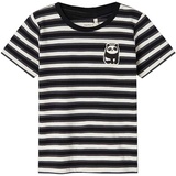 name it - T-Shirt Nmmdike Panda gestreift in black, Gr.110,