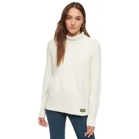 Superdry für Damen. W6110502A Rippenstrickpullover Essential weiß (M), Lässig,