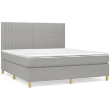 vidaXL Boxspringbett mit Matratze Hellgrau 160x200 cm Stoff