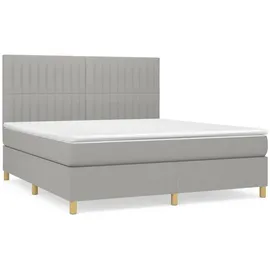 vidaXL Boxspringbett mit Matratze Hellgrau 160x200 cm Stoff