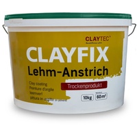 CLAYTEC CLAYFIX Lehm-Anstrich - Seiden-Weiß - FEINKORN, Eimer , 10 kg auf Palett...