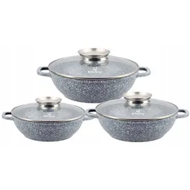 klönberg Topf-Set 6-tlg. 2 x 24 cm rund + 1 x 3,9 L + 1 x 4,8 L
