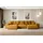 altdecor Eckcouch U-Form mit Schlaffunktion 3-Sitzer Gelb