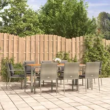 vidaXL Garten-Essgruppe 9-tlg. Grau