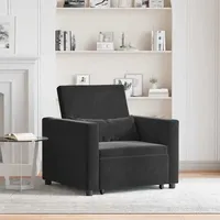 Einzel-Schlafsofa Schwarz 90 x 165 x 87 cm Samt Vidaxl
