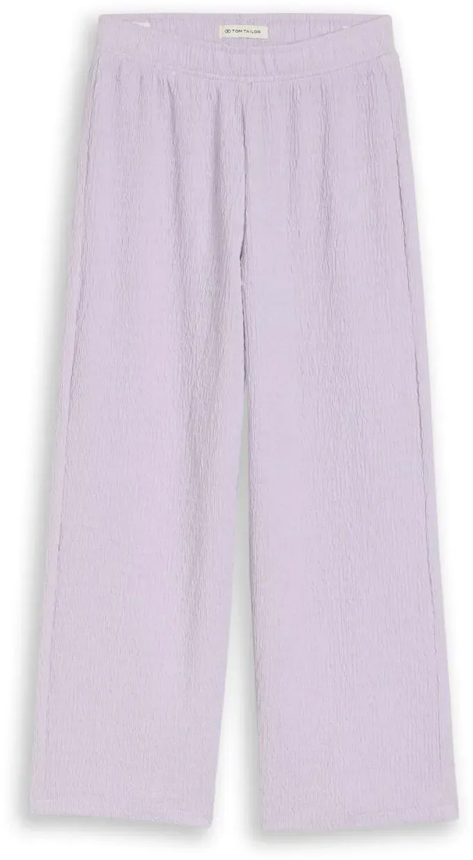TOM TAILOR Mädchen Wide Leg Hose mit Struktur, lila, Uni, Gr. 92
