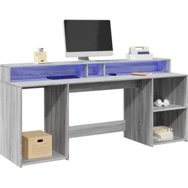 vidaXL Schreibtisch Grau Sonoma