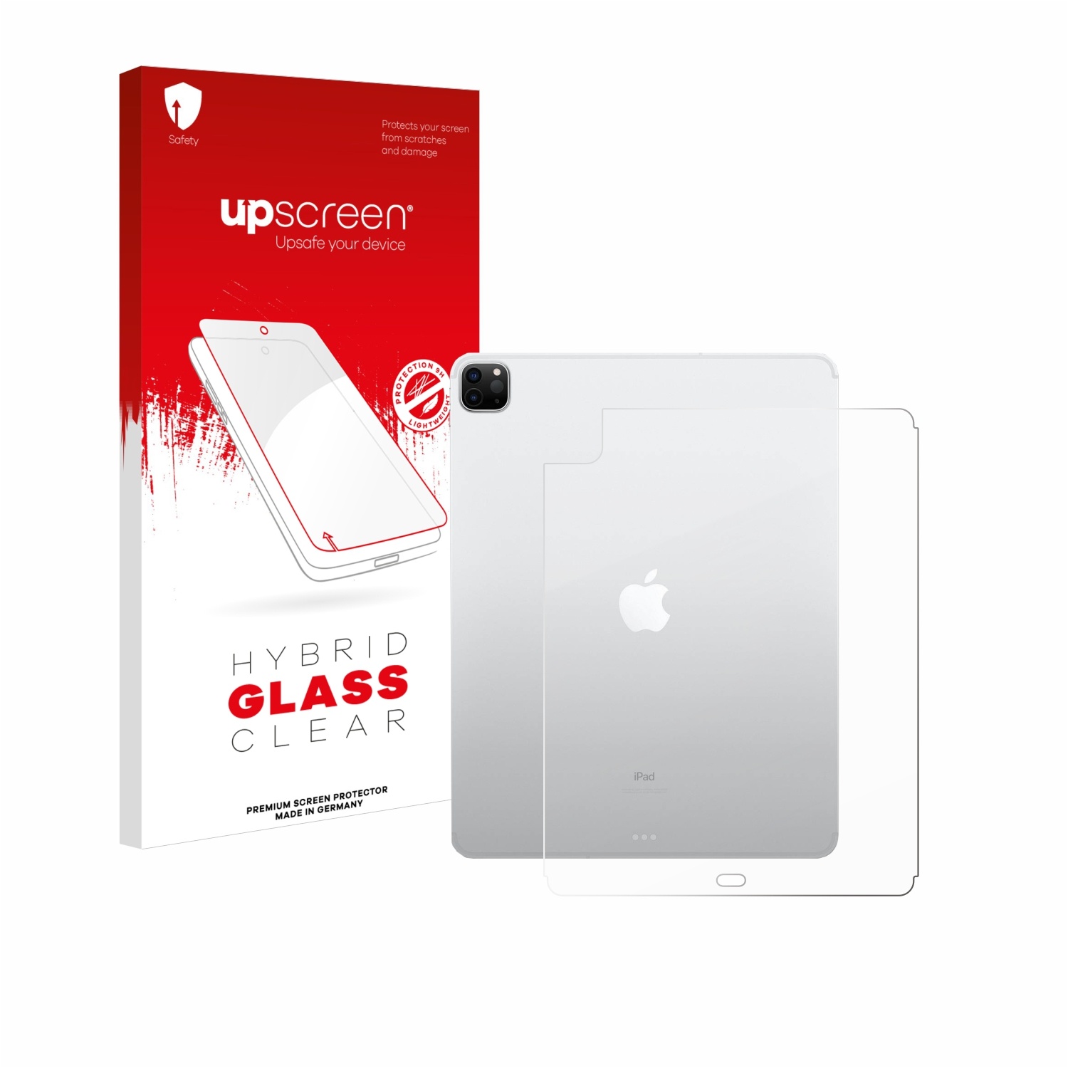 upscreen Hybrid Glass Clear Premium Panzerglasfolie für Apple iPad Pro 12.9" 2022 (Rückseite, 6 Gen.)