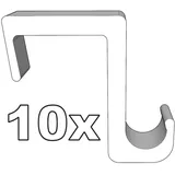 kj-vertrieb Design Stabiler Fensterhaken für Deko - für Fensterdicke 17-20mm - Dekohaken kurz, Farbe:Weiß, Anzahl:10 Stück