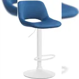 CLP Barhocker Camden Samt Blau Metall matt weiss