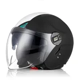 ORIGINE Motorradhelm Jethelm Roller Helm Scooter Helm Chopper Helm Moped Mofa Helm mit Doppelvisier ECE Zertifizierung (Next White-Blue-Black,M)