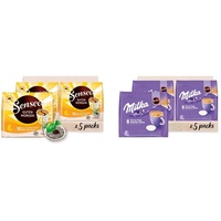 Senseo ® Pads Guten Morgen XL - Kaffee RA-zertifiziert - 5 Packungen x 10 Becherpads & Milka Kakao Pads, 40 Senseo kompatible Pads, 5er Pack, 5 x 8 Getränke, 560 g