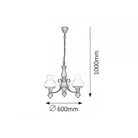 Rabalux Petronel 3-flg. 60 W 45 cm schwarz-braun