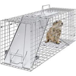VEVOR Waschbärfalle Katzenfalle Marderfalle Wetterfeste robuste Lebendfalle Falle 2 Eingänge Tierfalle 785×254×305mm Lebend Kaninchenfalle Katzenfalle Drahtfalle für Marder Katze Waschbär