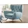 KAWOLA Hochlehnsessel CHARME Cord 72 x 100 x 80 cm Hellblau mit Kissen