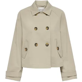 Only Kurzjacke ONLY "ONLAPRIL SHORT TRENCHCOAT OTW NOOS", Damen, Gr. L, braun (oxford tan), Web, Obermaterial: 100% Polyester, unifarben, Jacken Kurzjacke