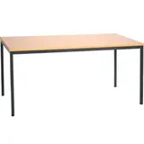 Gürkan Mehrzwecktisch buche rechteckig, Vierkantrohr schwarz, 140,0 x 80,0 x 75,0 cm